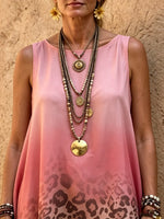 Women's Pink Leopard Ombre Sleeveless Set