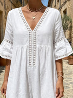 Ivory Whisper Lace-Trim Wide Leg Jumpsuit