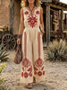 Floral Print Elastic Waist Wide Leg Jumpsuit
