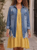 Vintage Art Elegant Lace Patchwork Ripped Denim Jacket