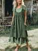 Women’s Casual Cotton Striped Sleeveless Pocket Vest Dress And Round-neck Short-sleeve Maxi Dress