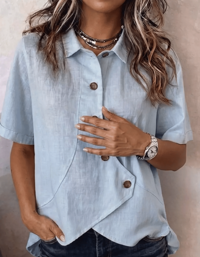 Women's Casual Solid Color Irregular Shirt