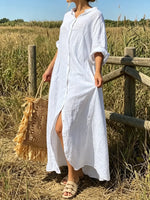 Pure Canvas Oversized Linen Shirt Dress