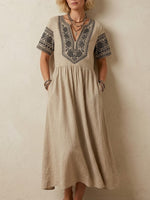 Women's Retro Pattern Print Casual Dress