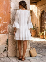 Women's Ruffle Bell-Sleeve Mini Dress
