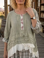 Women's Ruffle Linen Tunic Top