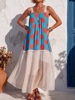 Vintage Art Comfortable Summer Fabrics Patchwork Chiffon Dress