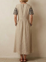 Women's Retro Pattern Print Casual Dress