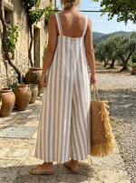 Mediterranean Breeze Striped Wide-Leg Jumpsuit