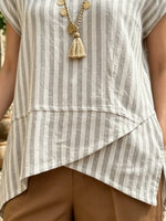 Women's Striped Tunic and Wide-Leg Pants Set