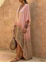 Women's Pink Leopard Ombre Dress
