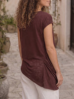 Vintage Art Comfortable Summer Fabrics Patchwork Cotton Linen Blend Shirt
