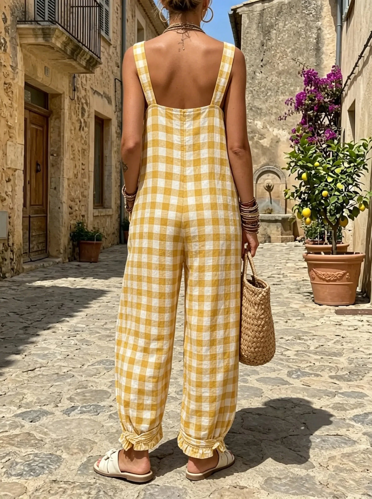 Sunny Picnic Gingham Relaxed Jumpsuit