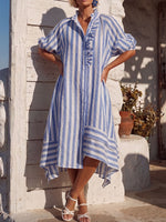 Vintage Art Comfortable Summer Fabrics Cotton Linen Dress