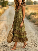 Women's Tiered Leopard-Trim Dress