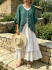 Women's Solid-Color Ruffled Flared-Sleeve Cardigan