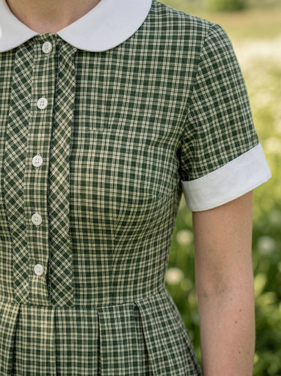 Women’s Casual Vintage Cotton Short Sleeve Pocket Dress