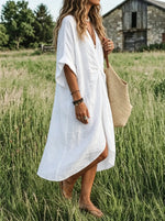 Pure Serenity Twist-Front Midi Dress